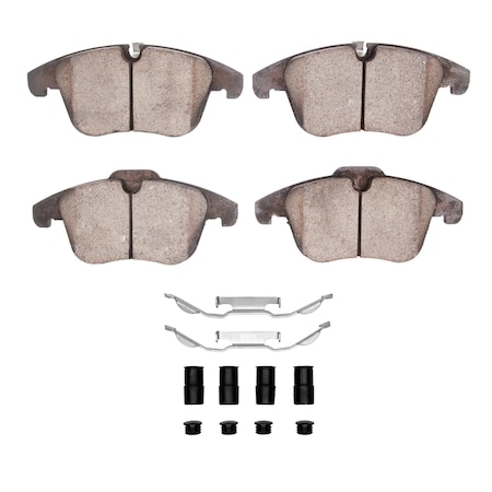 DYNAMIC FRICTION CO 5000 Advanced Brake Pads - Ceramic and Hardware Kit, Long Pad Wear, Front 1551-1869-01